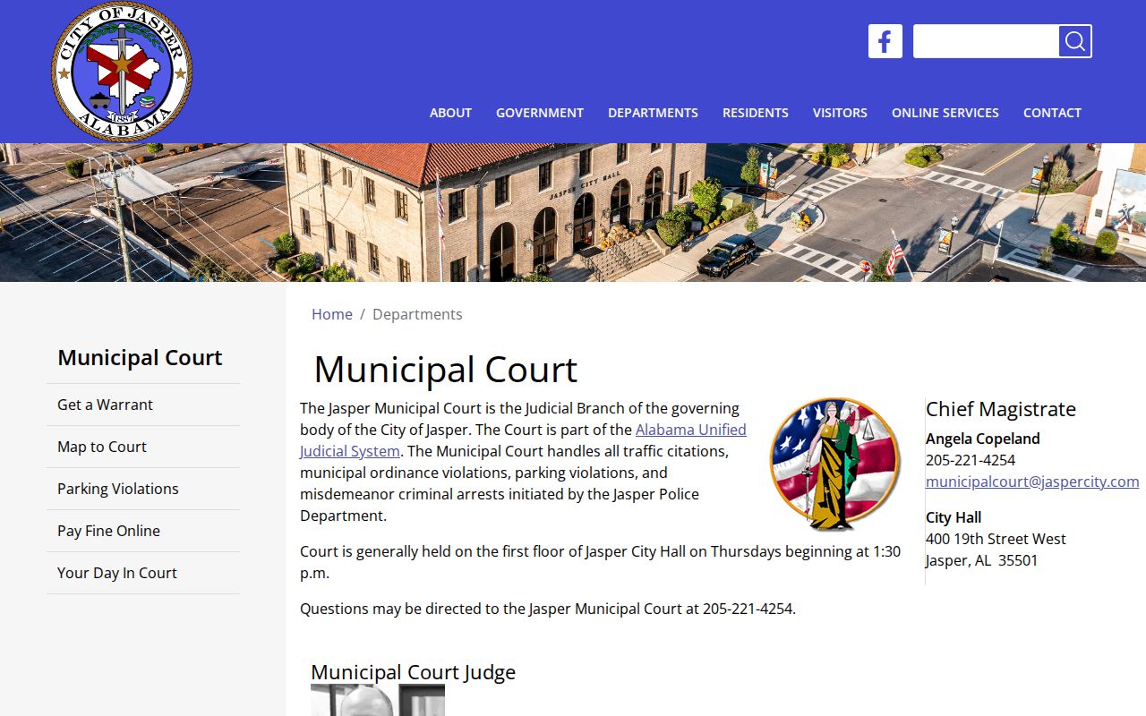 Walker County warrant search route through Jasper Municipal Court