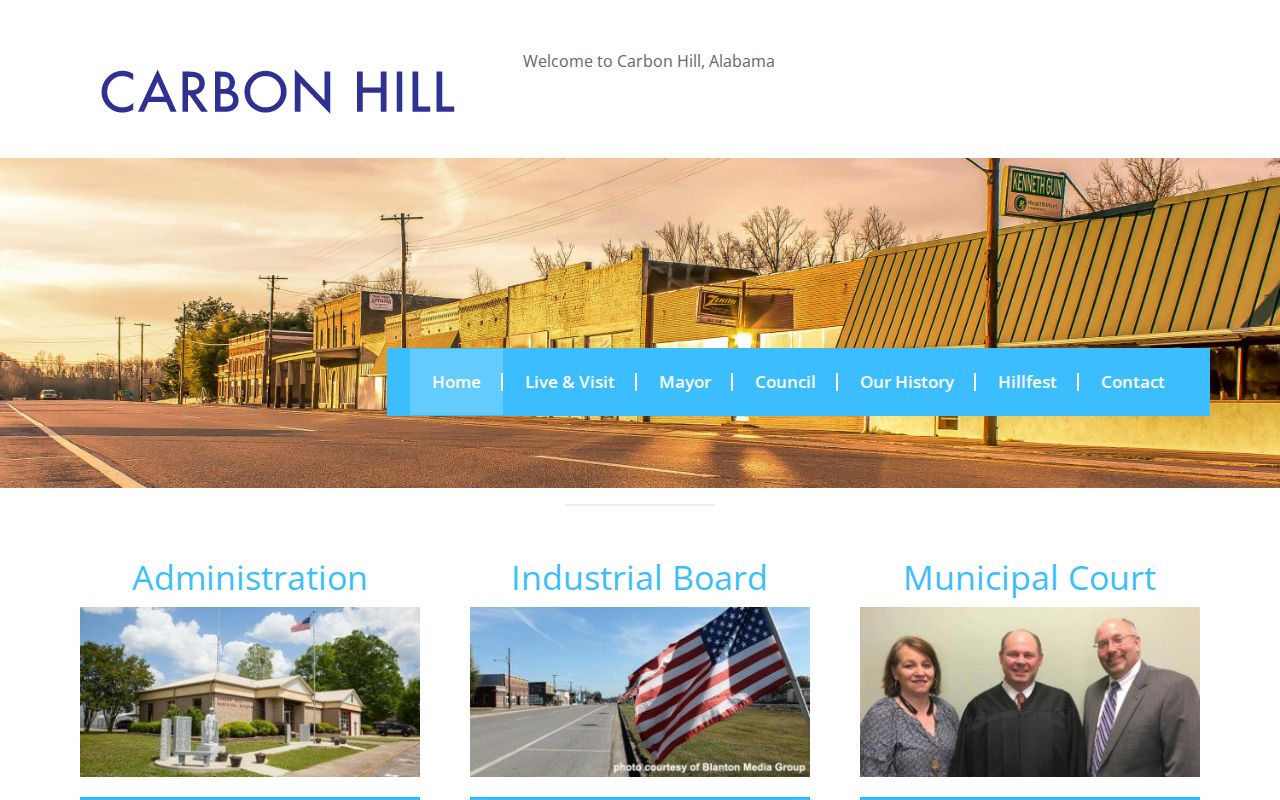 Carbon Hill official city homepage and municipal court link