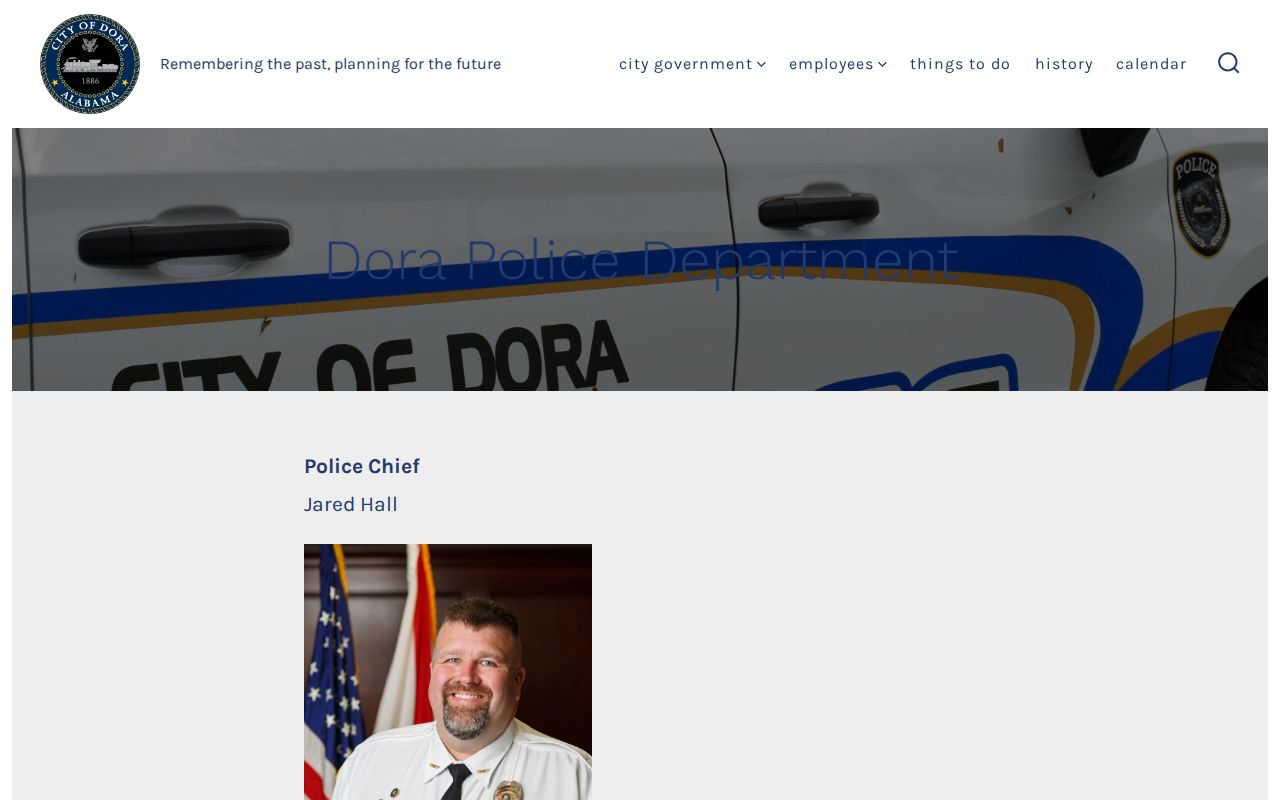 Official Dora Police Department contact area