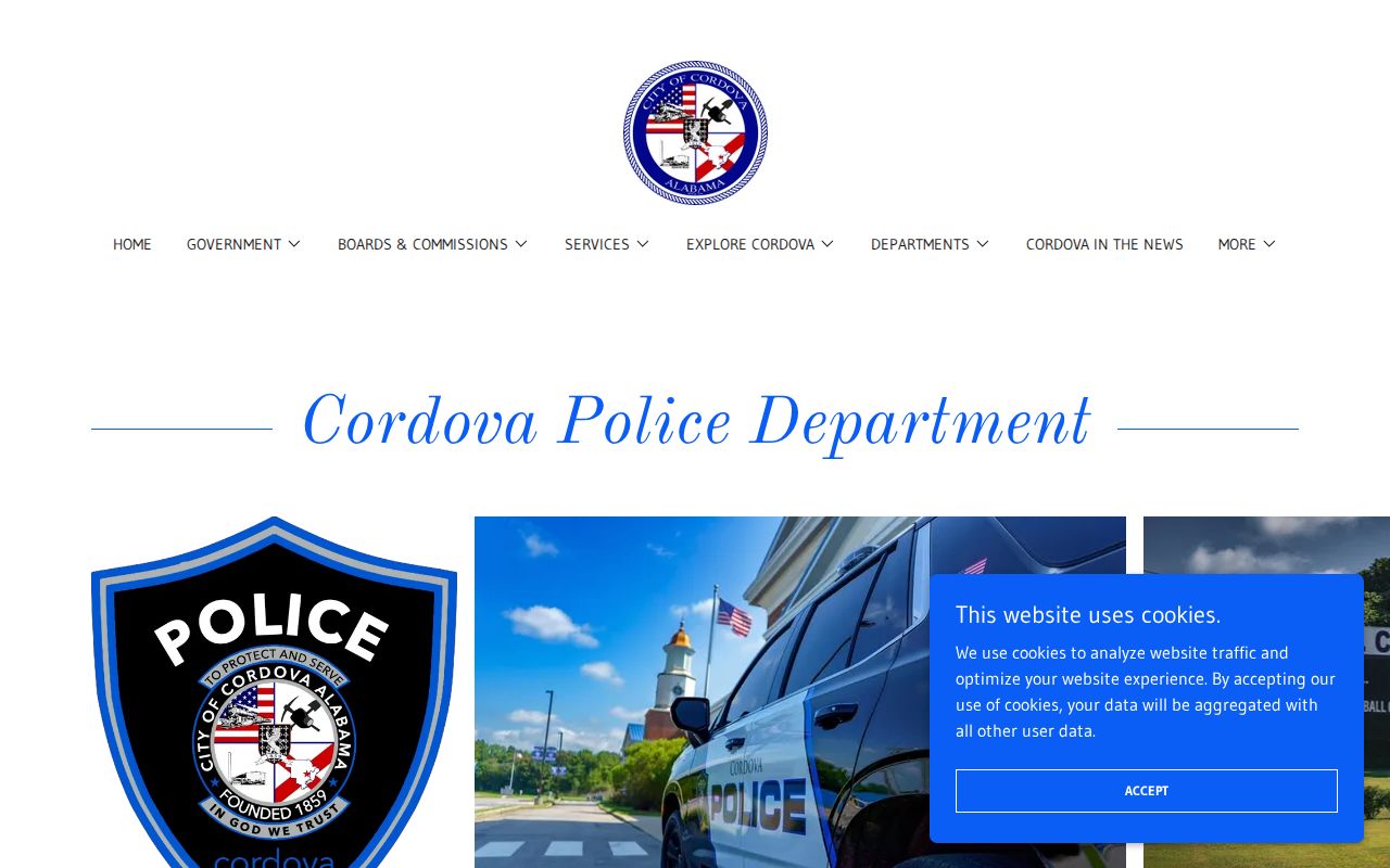Official Cordova Police Department page